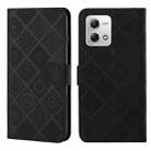 For Motorola Moto G Stylus 5G 2023 Ethnic Style Embossed Pattern Leather Phone Case(Black) - 1