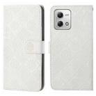 For Motorola Moto G Stylus 5G 2023 Ethnic Style Embossed Pattern Leather Phone Case(White) - 1