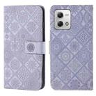 For Motorola Moto G Stylus 5G 2023 Ethnic Style Embossed Pattern Leather Phone Case(Purple) - 1