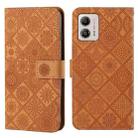 For Motorola Moto G53 Ethnic Style Embossed Pattern Leather Phone Case(Brown) - 1