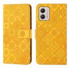 For Motorola Moto G53 Ethnic Style Embossed Pattern Leather Phone Case(Yellow) - 1