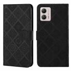 For Motorola Moto G53 Ethnic Style Embossed Pattern Leather Phone Case(Black) - 1