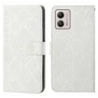 For Motorola Moto G53 Ethnic Style Embossed Pattern Leather Phone Case(White) - 1