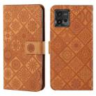 For Motorola Moto G72 Ethnic Style Embossed Pattern Leather Phone Case(Brown) - 1