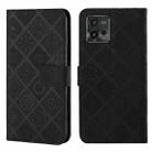 For Motorola Moto G72 Ethnic Style Embossed Pattern Leather Phone Case(Black) - 1
