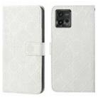 For Motorola Moto G72 Ethnic Style Embossed Pattern Leather Phone Case(White) - 1