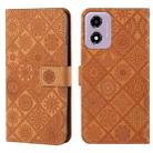 For Motorola Moto E14 Ethnic Style Embossed Pattern Leather Phone Case(Brown) - 1