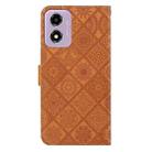 For Motorola Moto E14 Ethnic Style Embossed Pattern Leather Phone Case(Brown) - 3