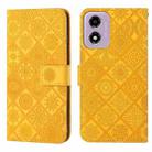 For Motorola Moto E14 Ethnic Style Embossed Pattern Leather Phone Case(Yellow) - 1