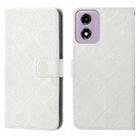 For Motorola Moto E14 Ethnic Style Embossed Pattern Leather Phone Case(White) - 1