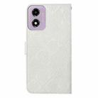 For Motorola Moto E14 Ethnic Style Embossed Pattern Leather Phone Case(White) - 3