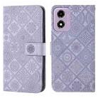 For Motorola Moto E14 Ethnic Style Embossed Pattern Leather Phone Case(Purple) - 1