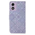 For Motorola Moto E14 Ethnic Style Embossed Pattern Leather Phone Case(Purple) - 3