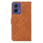 For Motorola Moto G85 Ethnic Style Embossed Pattern Leather Phone Case(Brown) - 3