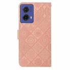 For Motorola Moto G85 Ethnic Style Embossed Pattern Leather Phone Case(Pink) - 3