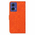 For Motorola Moto G85 Ethnic Style Embossed Pattern Leather Phone Case(Orange) - 3