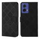 For Motorola Moto G85 Ethnic Style Embossed Pattern Leather Phone Case(Black) - 1