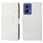 For Motorola Moto G85 Ethnic Style Embossed Pattern Leather Phone Case(White) - 1