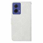 For Motorola Moto G85 Ethnic Style Embossed Pattern Leather Phone Case(White) - 3