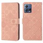 For Motorola Moto S30 Pro Ethnic Style Embossed Pattern Leather Phone Case(Pink) - 1