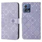 For Motorola Moto S30 Pro Ethnic Style Embossed Pattern Leather Phone Case(Purple) - 1