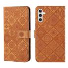 For Samsung Galaxy A15 Ethnic Style Embossed Pattern Leather Phone Case(Brown) - 1