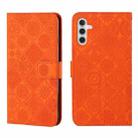 For Samsung Galaxy S24 5G Ethnic Style Embossed Pattern Leather Phone Case(Orange) - 1