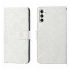 For Samsung Galaxy S24 5G Ethnic Style Embossed Pattern Leather Phone Case(White) - 1