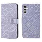 For Samsung Galaxy S24 5G Ethnic Style Embossed Pattern Leather Phone Case(Purple) - 1