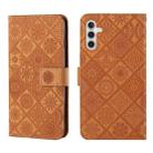 For Samsung Galaxy S24+ 5G Ethnic Style Embossed Pattern Leather Phone Case(Brown) - 1