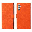 For Samsung Galaxy S24+ 5G Ethnic Style Embossed Pattern Leather Phone Case(Orange) - 1