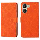 For Xiaomi Redmi 13C Ethnic Style Embossed Pattern Leather Phone Case(Orange) - 1