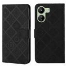 For Xiaomi Redmi 13C Ethnic Style Embossed Pattern Leather Phone Case(Black) - 1