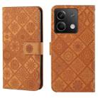 For Xiaomi Redmi Note 13 Ethnic Style Embossed Pattern Leather Phone Case(Brown) - 1