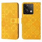 For Xiaomi Redmi Note 13 Ethnic Style Embossed Pattern Leather Phone Case(Yellow) - 1