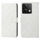 For Xiaomi Redmi Note 13 Ethnic Style Embossed Pattern Leather Phone Case(White) - 1