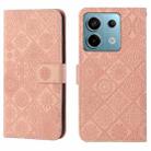 For Xiaomi Redmi Note 13 Pro 5G Ethnic Style Embossed Pattern Leather Phone Case(Pink) - 1