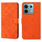 For Xiaomi Redmi Note 13 Pro 5G Ethnic Style Embossed Pattern Leather Phone Case(Orange) - 1