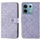 For Xiaomi Redmi Note 13 Pro 5G Ethnic Style Embossed Pattern Leather Phone Case(Purple) - 1