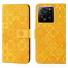 For Xiaomi 13T Ethnic Style Embossed Pattern Leather Phone Case(Yellow) - 1