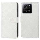 For Xiaomi 13T Ethnic Style Embossed Pattern Leather Phone Case(White) - 1