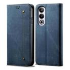 For OnePlus Ace 3V / Nord CE4 Denim Texture Casual Style Horizontal Flip Leather Case(Blue) - 1