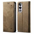 For OnePlus Nord CE4 Denim Texture Casual Style Horizontal Flip Leather Case(Khaki) - 1