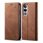 For OnePlus Nord CE4 Denim Texture Casual Style Horizontal Flip Leather Case(Brown) - 1