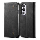 For OnePlus Nord CE4 Denim Texture Casual Style Horizontal Flip Leather Case(Black) - 1