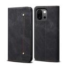 For OnePlus 13T Denim Texture Casual Style Horizontal Flip Leather Case(Black) - 1