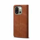 For OnePlus 13s 5G Denim Texture Casual Style Horizontal Flip Leather Case(Brown) - 3