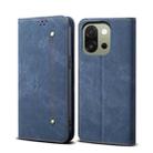 For OnePlus 13s 5G Denim Texture Casual Style Horizontal Flip Leather Case(Blue) - 1