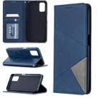 For Oppo A72 / A52 / A92 Rhombus Texture Horizontal Flip Magnetic Leather Case with Holder & Card Slots(Blue) - 1