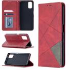 For Oppo A72 / A52 / A92 Rhombus Texture Horizontal Flip Magnetic Leather Case with Holder & Card Slots(Red) - 1